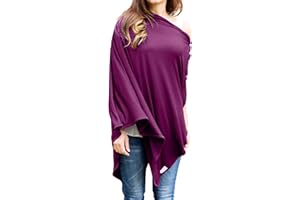 Super Soft Breastfeeding Cover, Nursing Cover, Shawl, Wrap, Scarf, Poncho, Swaddle, Stroller Blanket & Baby Car Seat Cover, 100% Viscose, Oeko-Tex Certified, 174cm x 70cm by Byrd & Blume (Aubergine)