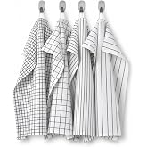 Ikea RINNIG &Ccedil;ay Havlu, Beyaz/Koyu Gri/Desenli, 18x24 (45x60 cm)