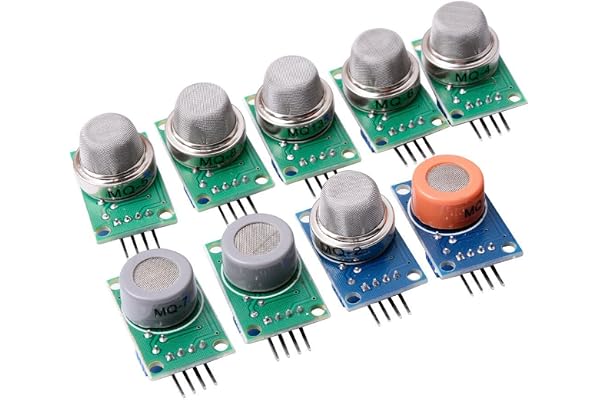 REES52 Gas Detection Module MQ-2 MQ-3 MQ-4 MQ-5 MQ-6 MQ-7 MQ-8 MQ-9 MQ-135 Sensor Module Each of Them 1pcs total 9pcs Sensor kit(COLOR OF PCB MAY BE BLUE)
