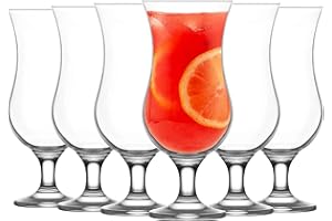 UNISHOP Set de 6 Copas de Cristal de 38cl de Capacidad, para Cóctel y Batidos, Aptas para Lavavajillas