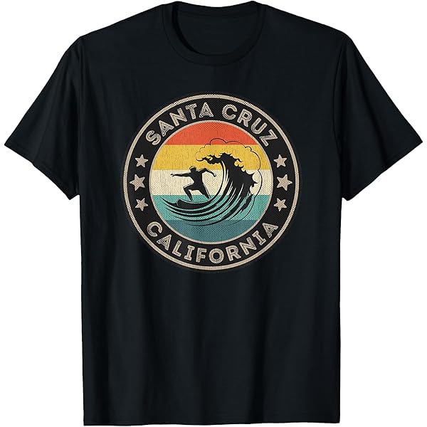 Santa Cruz Tshirt Herren - Retro Surf Kalifornien Design Vintage Style