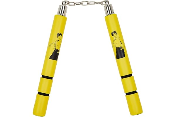Caoutchouc Mousse Sécurité Entraînement Nunchakus Jaune - Bruce Lee