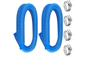 FOHYLOY Poolschlauch 32mm, 2 Stück Pool Schlauch für Poolpumpen, Ø 32mm Schwimmbadschlauch Ersatzschlauch mit 4 Stück Metallklemmen, 150cm Poolschlauch für Filterpumpe und Salzwassersystemen