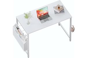 PAMRAY 80x40cm Scrivania per computer per piccoli spazi con borsa portaoggetti Scrivania da tavolo per studio per camera da letto scrittura e lavoro Piccola scrivania per ufficio domestico