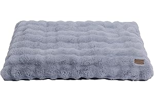 BingoPaw Panier Chien Grande Taille: 105x70x12cm Coussin Chien XL Déhoussable et Lavable en Machine, Tapis Matelas Lit Confortable, Tissu Peluche Doux, Gris