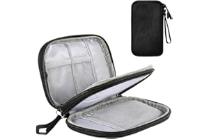 QIXINGYL Sac de rangement pour câbles - Organiseur de câbles de voyage - Double couche - Portable - Organiseur pour câbles électroniques USB - Sac de rangement de câbles (noir)