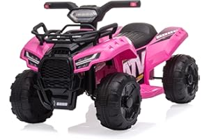 LIUFASHI Quad Enfants électrique ATV, 6V Enfants Voiture électrique Quad avec lumière Avant LED, MP3, USB, Grand siège, Conduite électrique sur Les Jouets Meilleurs Cadeaux pour Les Enfants de 1-3 Ans,Rose