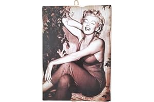 KUSTOM ART Cuadro de estilo vintage Marilyn Monroe de colección, impresión sobre madera
