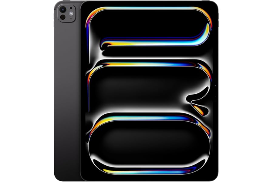 Apple iPad Pro 13-inch (M4): Ultra Retina XDR display, 256GB, Landscape 12MP Front Camera/12MP Back Camera, LiDAR scanner, Wi-Fi 6E, Face ID, All-Day Battery Life, Standard glass - Space Black