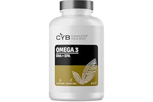 ‎CYB COMPLETE YOUR BODY CYB | Omega 3 Kapseln Hochdosiert – 240 Kapseln 4 Monats Vorrat – Omega 3 Fischöl 2000 mg mit EPA 360 mg und 240 mg DHA – Laborgeprüft und Glutenfrei