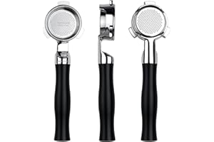 Normcore - Portafiltro sin fondo de 54 mm, soporte para filtro desnudo con mango de aluminio anodizado negro, compatible con máquinas Breville Sage de 54 mm, cesta de precisión doble disparo de 18 g