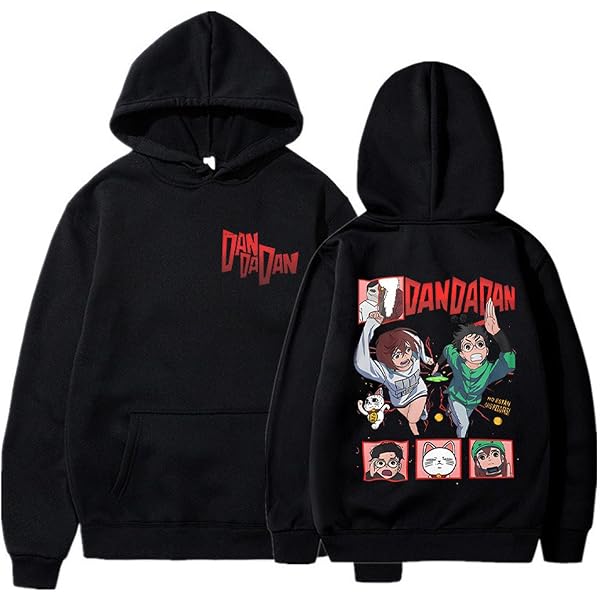 Sweat à Capuche Anime Dan Da Dan (Dandadan) Avec Okarun & Momo - Unisexe Homme/Femme - Taille XXS à 4XL