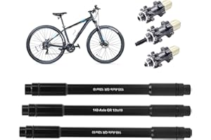 Alvinlite Bike Rear Fork Thru Axle, 142 x 12mm Bicycle Rear Fork Thru Axle Skewer Quick Release Bike Repair Replacement, 12mm Front Thru Axle to 10mm Thru Axle Fork Adapter