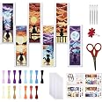 FREEBLOSS Kit De 6 Marque-Pages Point De Croix à Fleurs - Broderie DIY Pour Adultes Et Passionnés De Loisirs Créatifs Cadeau Broderie Lecture FREEBLOSS Kit De 6 Marque-Pages Point De Croix à Fleurs - Broderie DIY Pour Adultes Et Passionnés De Loisirs Créatifs Cadeau Broderie Lecture