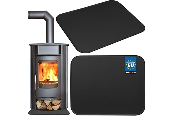 KOTARBAU® Brandsäkra Eldstadsmatta 60x48cm, Gnistskyddsplatta för Eldstäder | Golvplatta för Kamin, Pulverlackerat Stål, Eldfast Kaminmatta, Brandsäkert Golvskyddsmatta