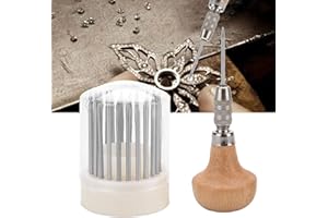 AVASEE 23 piezas de herramientas de rebordear herramientas de reborde de ajuste de diamante Graver Beader para joyería Herramienta de ajuste de piedra de diamante DIY Fabricación de joyas