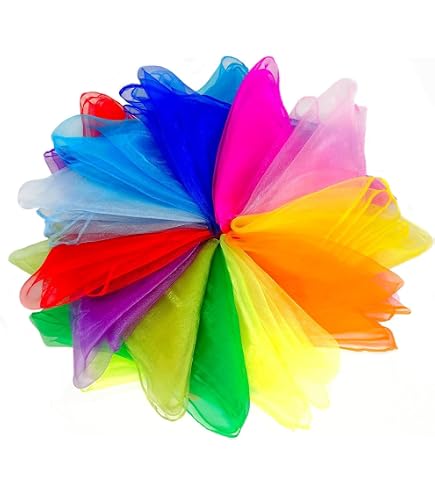 Set de 3 foulards de jonglage en nylon 40x40cm Set de 3 foulards de jonglage en nylon 40x40cm