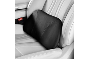 POKSRI cojin Lumbar Silla Oficina/para Coche,Cojín para Aliviar el Dolor de Espalda,se Ajusta Cómodamente a la Cintura,Espuma con Memoria,Tejido de Ante Suave al Tacto,Mejora Postura,Portátil,39x22cm