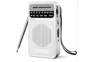 Radio portátil Am, FM, con recepción de Largo Alcance, Radio Transistor Goodes con Altavoz, Conector para Auriculares, Funciona con 2 Pilas AA para Uso en Interiores, Exteriores y emergencias, Color