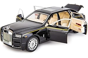 TGRCM-CZ Rolls-Royce Phantom Voiture miniature en alliage de zinc moulé sous pression avec son et lumière pour enfants, garçon, fille, cadeau (Noir) CZ24162