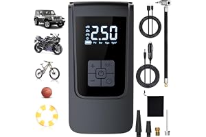 Lylilidy Tire Inflator Portable Air Compressor, Tire Inflator with LCD Display, 4000mAh Rechargeable Battery Air Pump Inflator for Car Tires, Motorcycle, Bike, Basketball, Other Inflatables