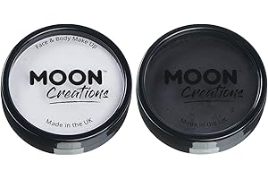 Moon Creations Profesjonalny makijaż twarzy i ciała | Profesjonalne ciasta z kolorową farbą do makijażu | Farba do twarzy dla dzieci, dorosłych, zestaw monochromatyczny, 36 gm