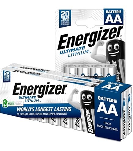 10 Batterie Litio ENERGIZER Ultimate AA 1.5V LR6 Confezione Singola, Durata 2039-2040