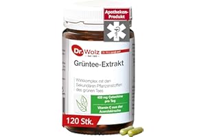 ‎DR. WOLZ Dr. Wolz Grüntee-Extrakt – 450 mg Catechine, 735 mg Polyphenole, 355mg EGCG aus grünem Tee, mit natürlichem Vitamin C aus der Acerolakirsche, 120 Kapseln
