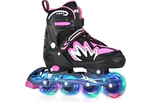 TOMSHOO Patins à roulettes, Rollers en Ligne avec 4 Tailles Réglables, Roues LED, Plusieurs Options de Taille, pour Enfants, Garçons et Filles