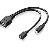 adaptare 40228 USB-OTG Adapter-Kabel Micro-USB 2.0-Stecker USB-Buchse Typ A + Strom-Anschluss für externe Festplatte und ande