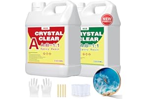 NIUB Resina epoxi, 4000 ml de resina epoxi transparente con endurecedor, resina y endurecedor, juego de resina sintética transparente, seguro y no tóxico, sin burbujas y fácil para principiantes,