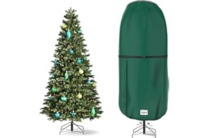 JYIUOG Copertura per albero di Natale verticale, regolabile, resistente agli strappi, per albero di Natale artificiale, in piedi con ornamenti, impermeabile, antipolvere (verde, L)