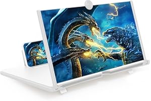AouiSton Lupa Pantalla movil 16 Pulgadas, HD Amplificador Pantalla movil, para Todos los Smartphones, antiluz Azul, Lupa de Pantalla 3D para Ver vídeos de películas (Blanco)