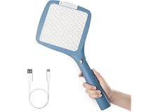 mafiti 2 in 1 Electric Fly Swatter Rechargeable with Flashlight Mosquito Zapper Bug Zapper Racket Fly Killer Indoor Outdoor C