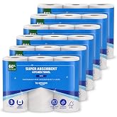 by Amazon Super Absorbent Kitchen Paper, 3-Ply, 18 Rolls (6 Packs of 3), 80 Sheets per Roll, FSC Certified