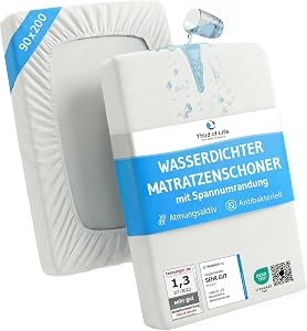 Matratzenschoner 90 x 200, wasserdicht, atmungsaktiv und waschbar | Inkontinenzunterlage 90x200, Hygienischer Nässeschut