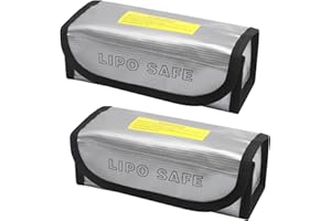 APOMOONS Lot de 2 Sac Lipo Anti-Explosion Sac Ignifuge Antidéflagrant Sac Batterie Lipo pour Chargement et Stockage de Protection Batterie Rangement Ignifuge Sécurité pour Batterie