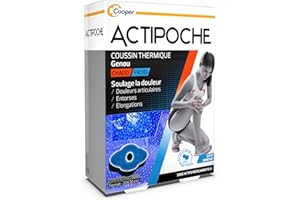 Cooper ACTIPOCHE - Coussin thermique - Thermothérapie - Contractures musculaires et douleurs articulaires - Genou - Microbilles - 1 unité