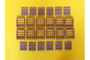KREA MODELLISMO Finestre con Griglie + persiane per modellismo Ho - 1/87 pz.24 - Krea
