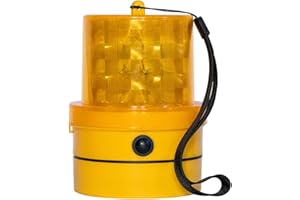 VULCAN Amber LED Emergency Warning Beacon - Portable - Magnetic and Battery-Operated - 24 LEDs - Photocell Technology - Operates in Low Light or Dark Conditions Only
