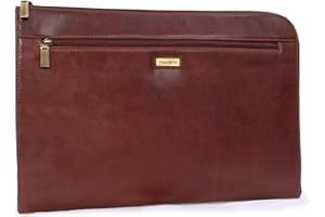 Visconti - Porte Document Cuir Homme - Pochette Pour A4 Bloc-Note et Tablette - Portefeuille Zippé - Conférencier Organiseur - 18238 BOND - Tanne