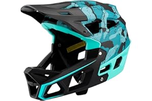 AILGELY Casque de VTT intégral, Casque de VTT de Descente pour Adulte, pour Homme/Femme, avec visière et Plus de 31 aérations, Taille L pour Tour de tête de 59 à 61 cm, Doublure Amovible