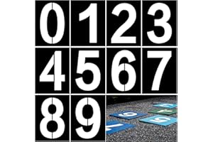 LOREC 10 stencil con numeri da 30 cm, grandi, riutilizzabili da 0 a 9 in plastica, per numeri civici, stencil a combinazione, grande per pittura, graffiti da parete e pavimentazione