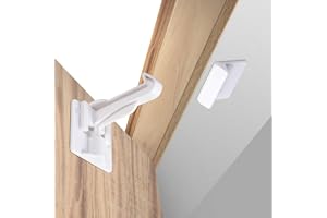 Upgraded Invisible Baby Proofing Cabinet Latch Locks (10 Pack) - No Drilling or Tools Required for Installation, Works with Most Cabinets and Drawers, Works with Countertop Overhangs, Highly Secure