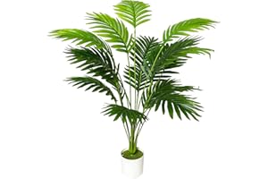 Zelihrdu Grande Plantas Artificiales Decorativas Tropic Árbol Artificial Realista Planta Falsa para Interior y Exterior Hogar Casa Baño Oficina Jardín Boda Decoración (80cm Palma Verde)
