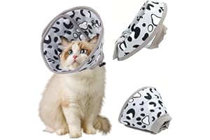 GIUSOBG Collarin Gato, Collar Isabelino Gatos Ajustable, Collar de Recuperación para Gatos, Collar de Recuperación Suave Anti Lamidas para Perros y Gatos (M)