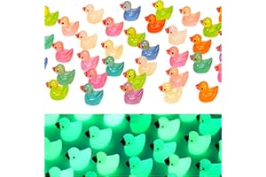 Erismithh Mini Resin Duck 50Pcs Resin Duckling Multi-Colour Realistic Plastic Duckling for Aquarium Home Decoration, Doll House, Potted Plant, Birthday Party Decoration