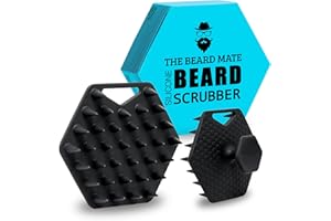 The Beard Mate's Silicone Beard Scrubber Exfoliator & Brush, Scalp Exfoliator Tool with Flexible & Soft Bristles Shower Brush. Designed for Deep Cleansing, Eliminating Beardruff & Dandruff.
