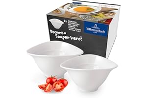 ‎VILLEROY & BOCH Villeroy & Boch - Vapiano, Zestaw miska do zupy duża, 2 sztuki, 700ml, 18 x 16cm, Porcelana Premium, biały