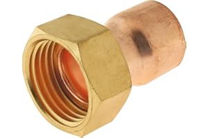 SOMATHERM FOR YOU, Raccord cuivre droit à souder Ø16 avec écrou tournant 15/21 - Sachet de 2 pièces - Idéal pour plomberie, réseaux d'eau sanitaire et chauffage Normes conformes